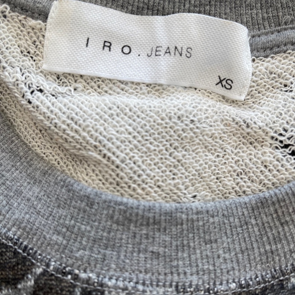 IRO. JEANS Burnout Distressed Sweatshirt Tee in Grey - Picture 8 of 8